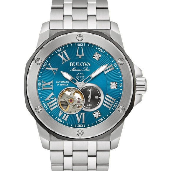 Bulova Marine Star Blue Dial Stainless Steel Watch